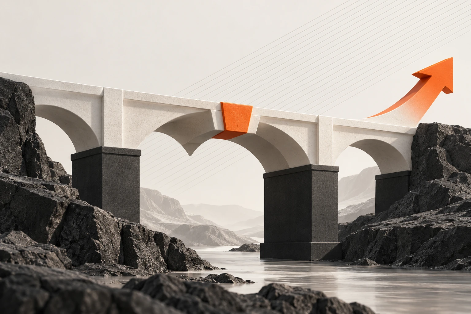 Illustration : un pont architectural représente la construction de la confiance.