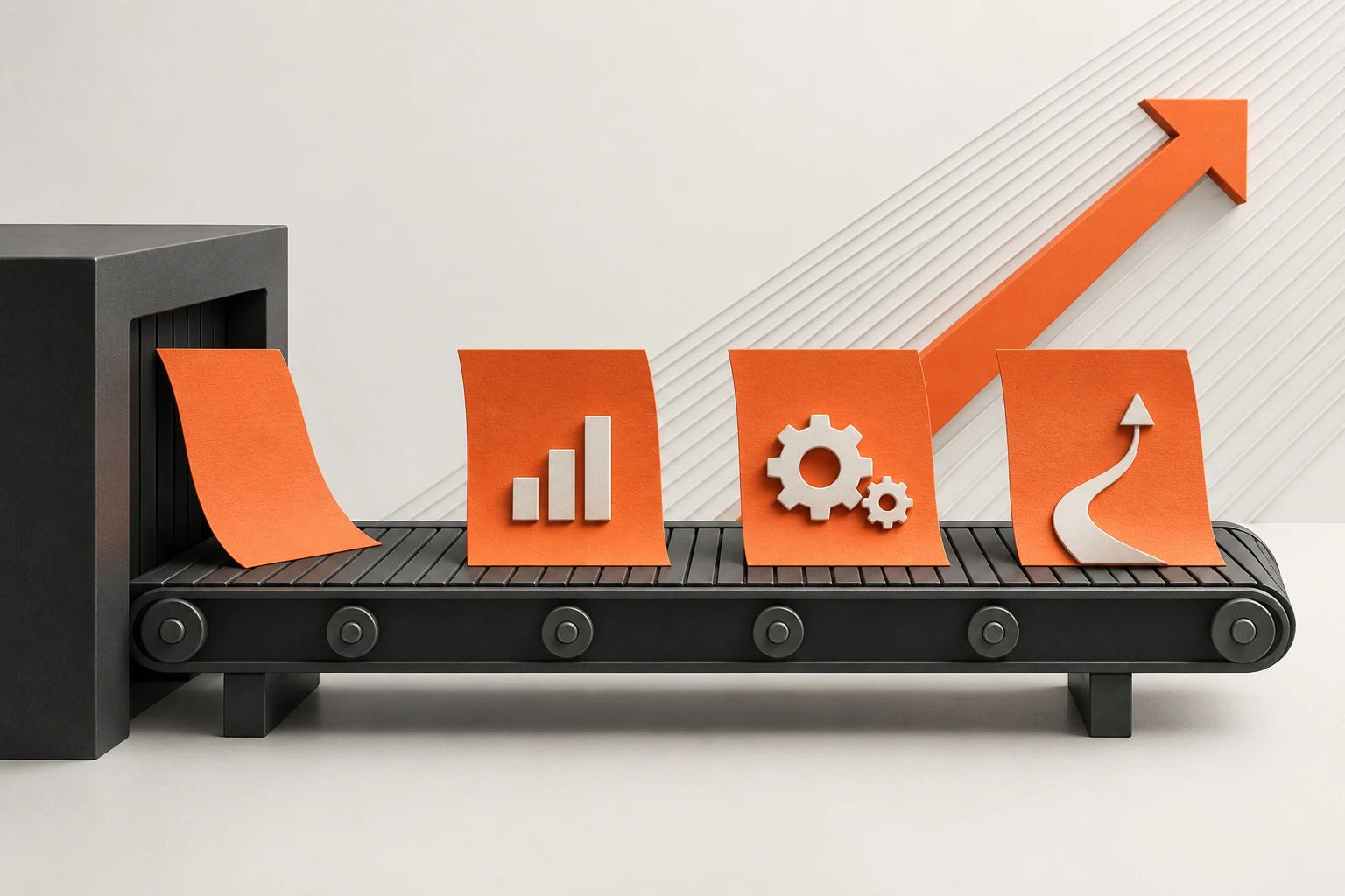 Illustration : une chaîne organisée transforme les contenus en supports utiles.